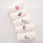 5-Pack Cotton Embroidery Square Scarf Cartoon 6-Layer Gauze Baby Edging Handkerchief Baby Nursery Saliva Towel