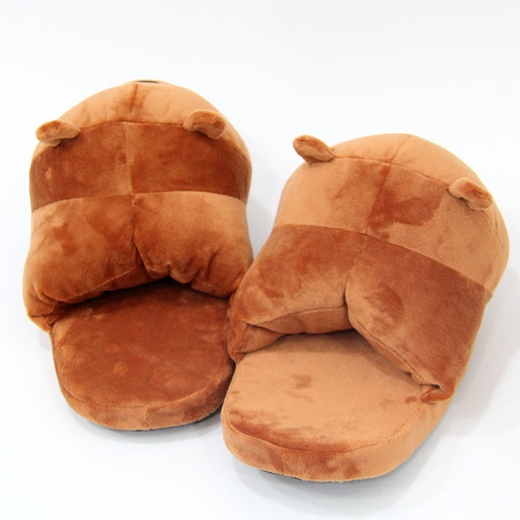 Plush half-pack with cotton slippers