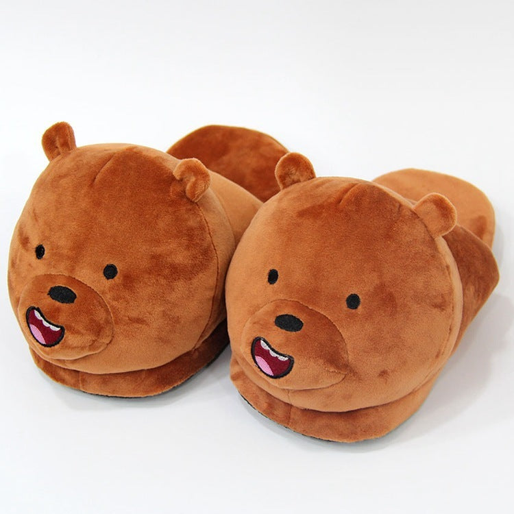 Plush half-pack with cotton slippers