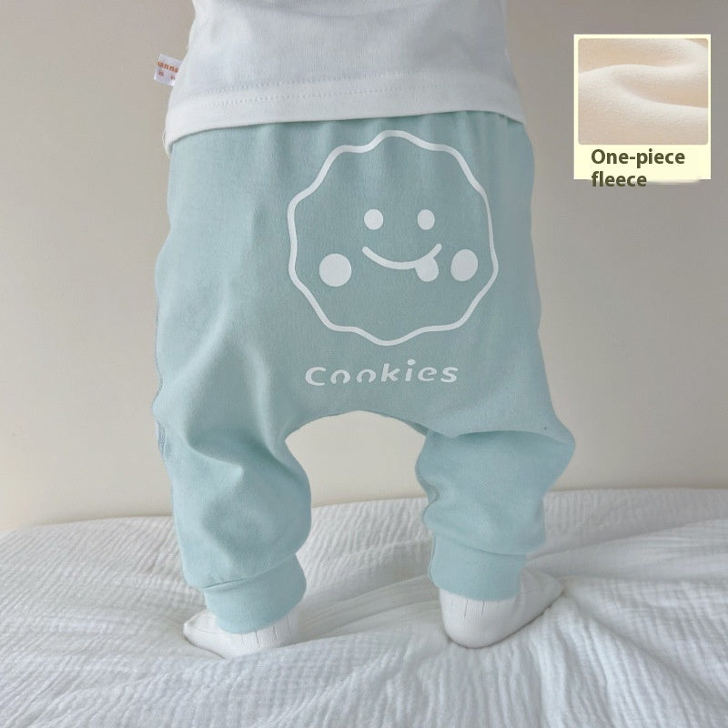 Baby Fleece-lined Cotton Men And Women Baby Single-layer Fleece-lined Cotton Pants